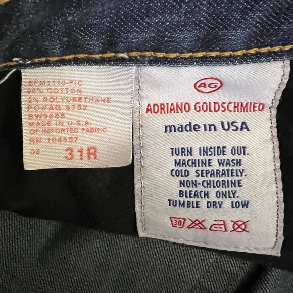 AG Adriano Goldschmied Men’s Protege Straight Leg Jeans Dark Wash 31R EUC - Picture 6 of 7
